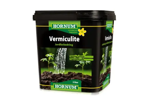 Hornum Vermiculite jordförbättring, 5 liter. För friska och glada växter, hjälper till med fuktreglering.