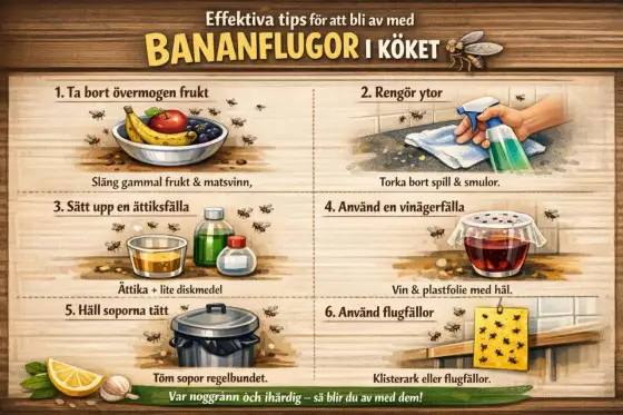 Så blir du av med bananflugor i köket och hemma